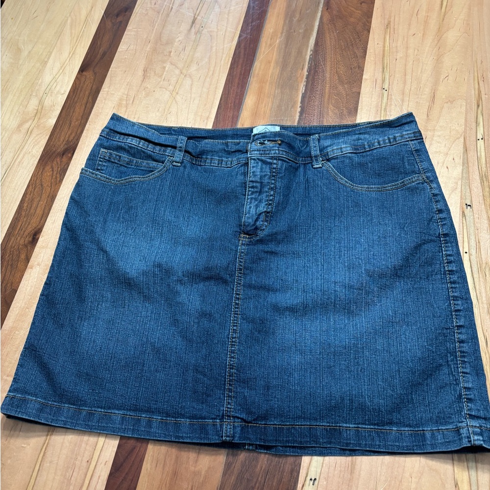 St. John's Bay Denim A-Line Skirt/Skort - Blue